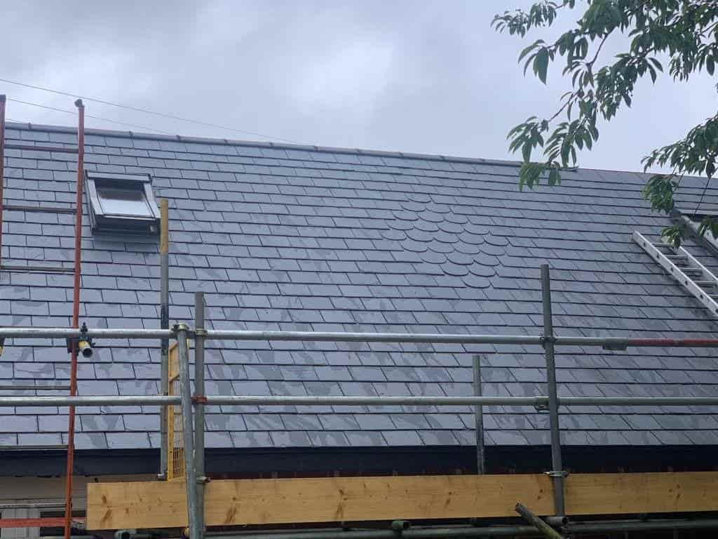 This is a photo of a slate roof installed in Eastbourne. Installed by Eastbourne Roofing Solutions
