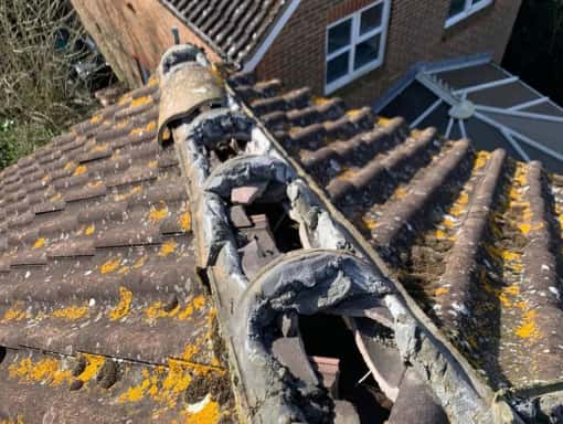 This is a photo of a roof that needs repair in Eastbourne
